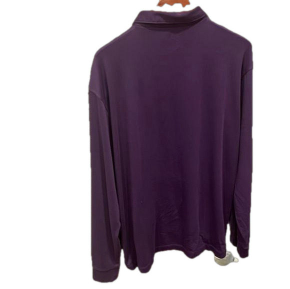 Blue by Pronto Uomo L purple long sleeve Pima cotton button up polo shirt - Picture 5 of 5